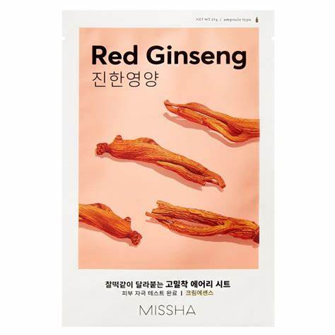 MISSHA AIRY FIT SHEET MASK RED GINSENG 19GR BY LOVE-K BEAUTY